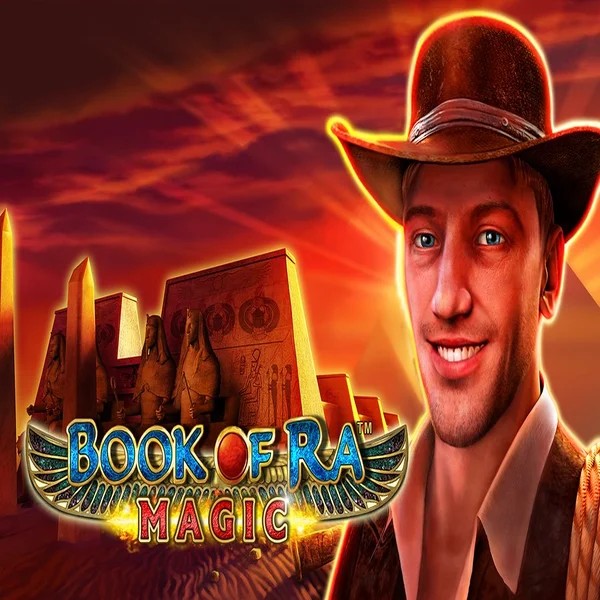Book of Ra Magic slot logo by Greentube at Mostbet Casino