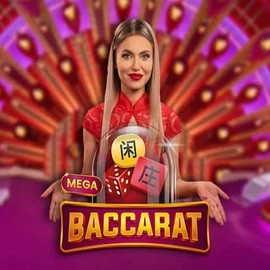 Mega Baccarat logo by Pragmatic Play at Mostbet Casino